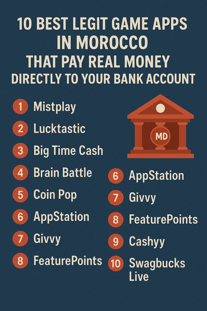 10 Best Legit Game Apps in Morocco That Pay Real Money Directly to Your Bank Account